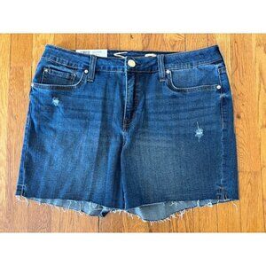 NWT Seven7 Womens Size 12 Weekend Short Denim Distressed 5" Inseam